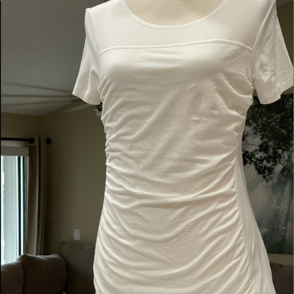THEORY Beautiful White Ruched Shirt - Picture 5 of 9